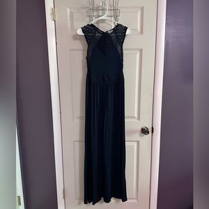 Navy blue lace detail H&M xs maxi dress